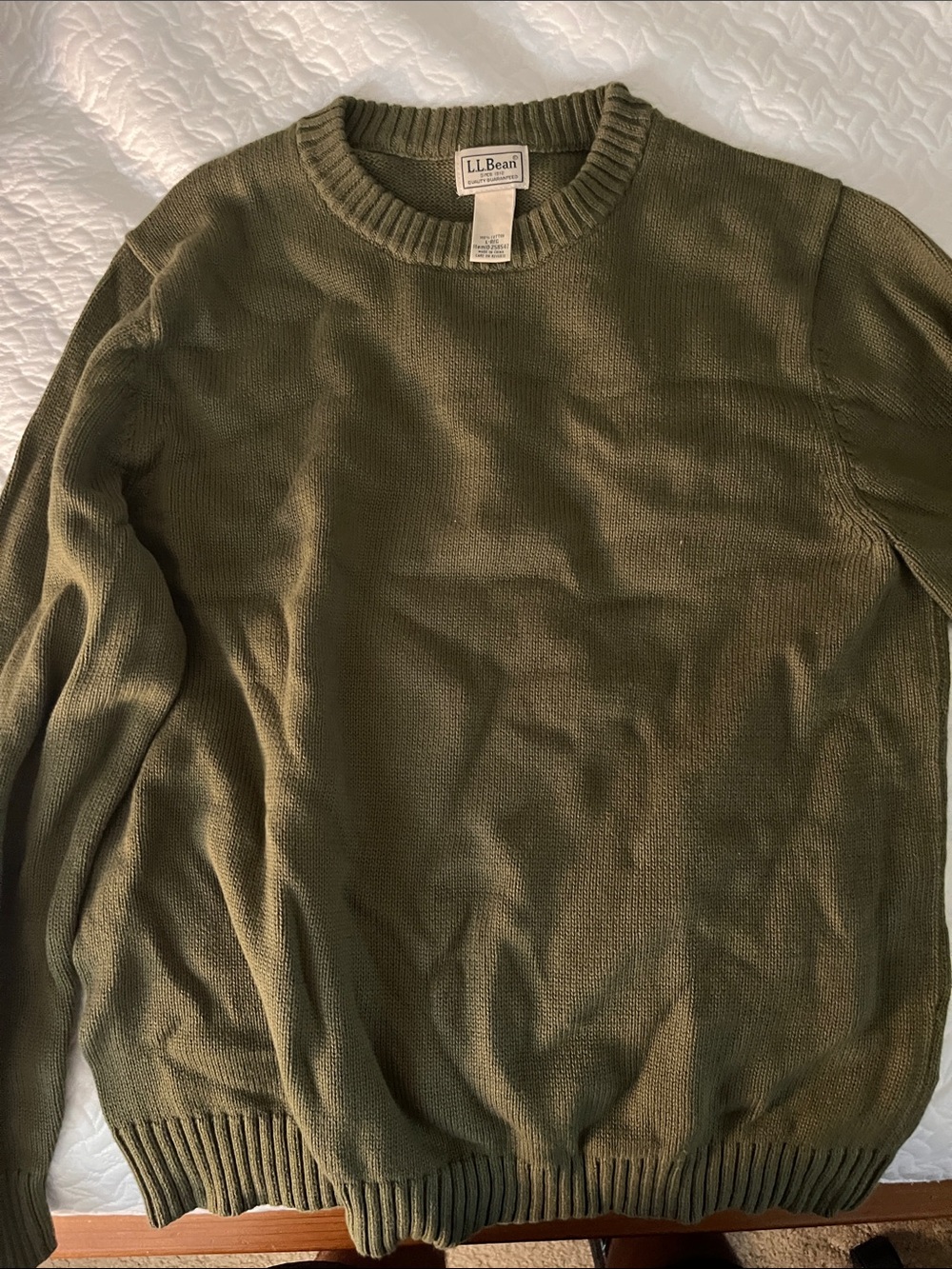 L.L. Bean Olive Green Crewneck Sweater